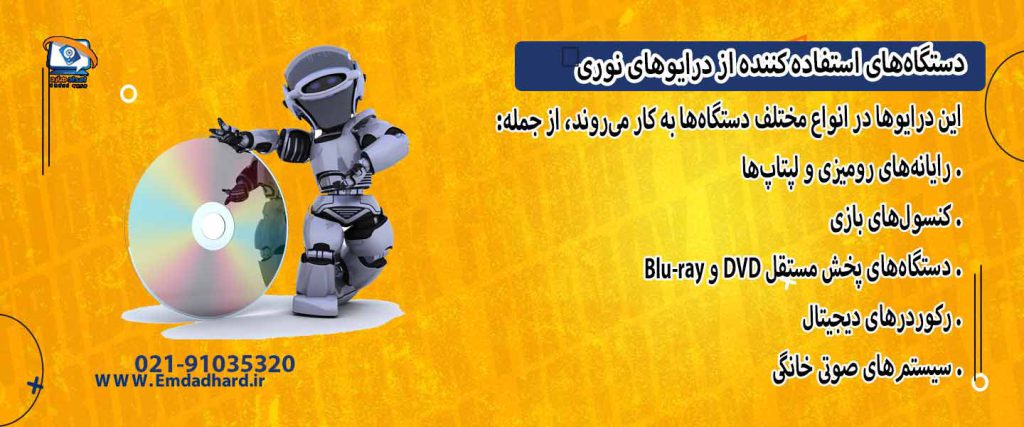وسیله هایی که از درایوهای نوری بهره می‌برند.